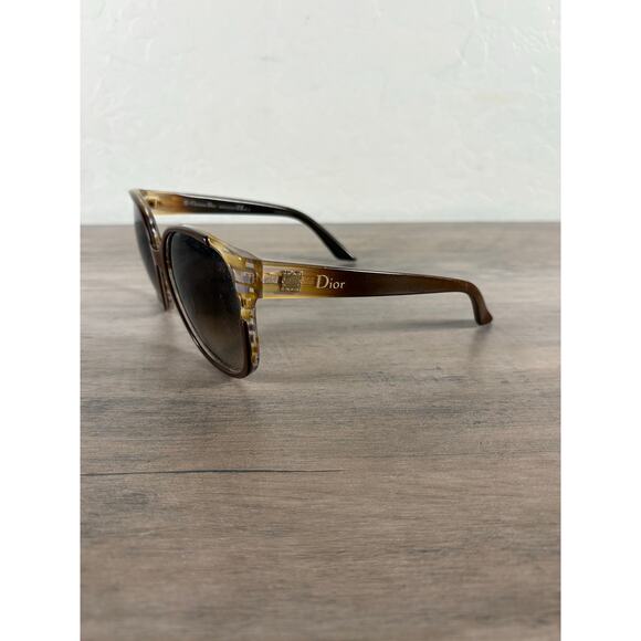 Christian Dior DIORLINE 15MCC Brown Gray Acetate Women's Sunglasses EUC - Picture 1 of 7